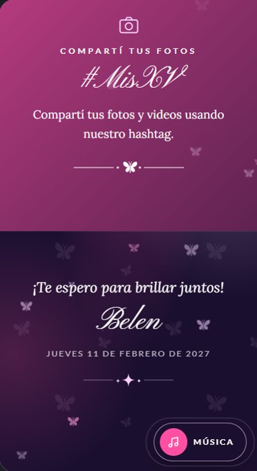 Invitación de 15 años hecha con el Creador